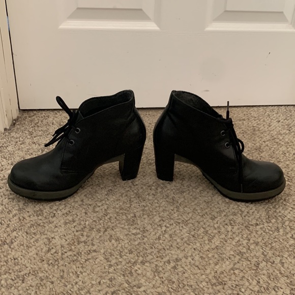 Dr Martens black leather platform lace up Oxford chunky heel shoes sz 6 - Picture 4 of 8